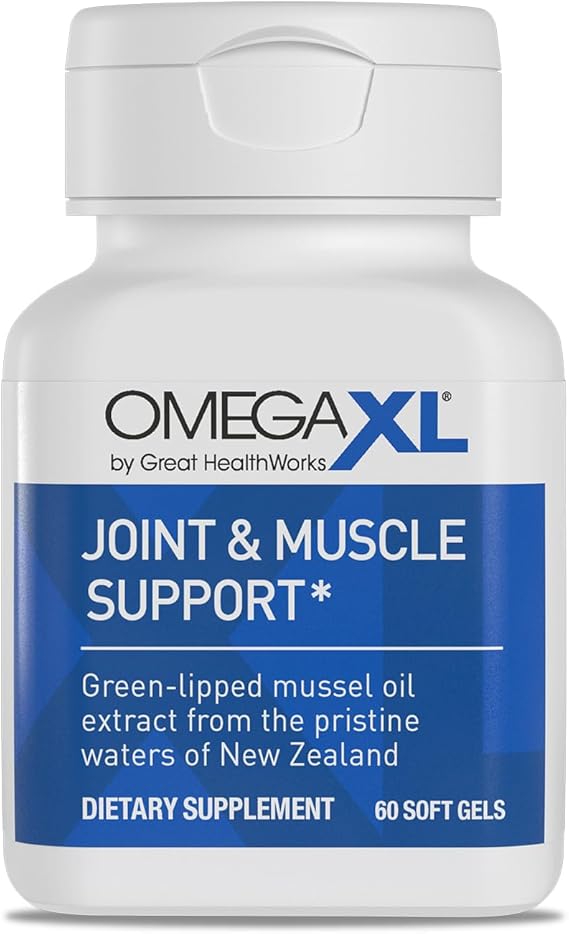 OmegaXL Joint Support Supplement - Natural Muscle Support, Green Lipped Mussel Oil, Soft Gel Pills, Drug-Free, 300 Count