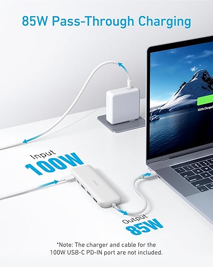 Anker USB C Hub, 5-in-1 USBC to HDMI Splitter with 4K Display, 1 x Powered USB-C 5Gbps & 2×Powered USB-A 3.0 5Gbps Data Ports for MacBook Pro, MacBook Air, Dell and More